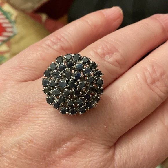 Sterling Silver 925 SAPPHIRE Ring New Size: US 8 3/4 - Picture 5 of 10